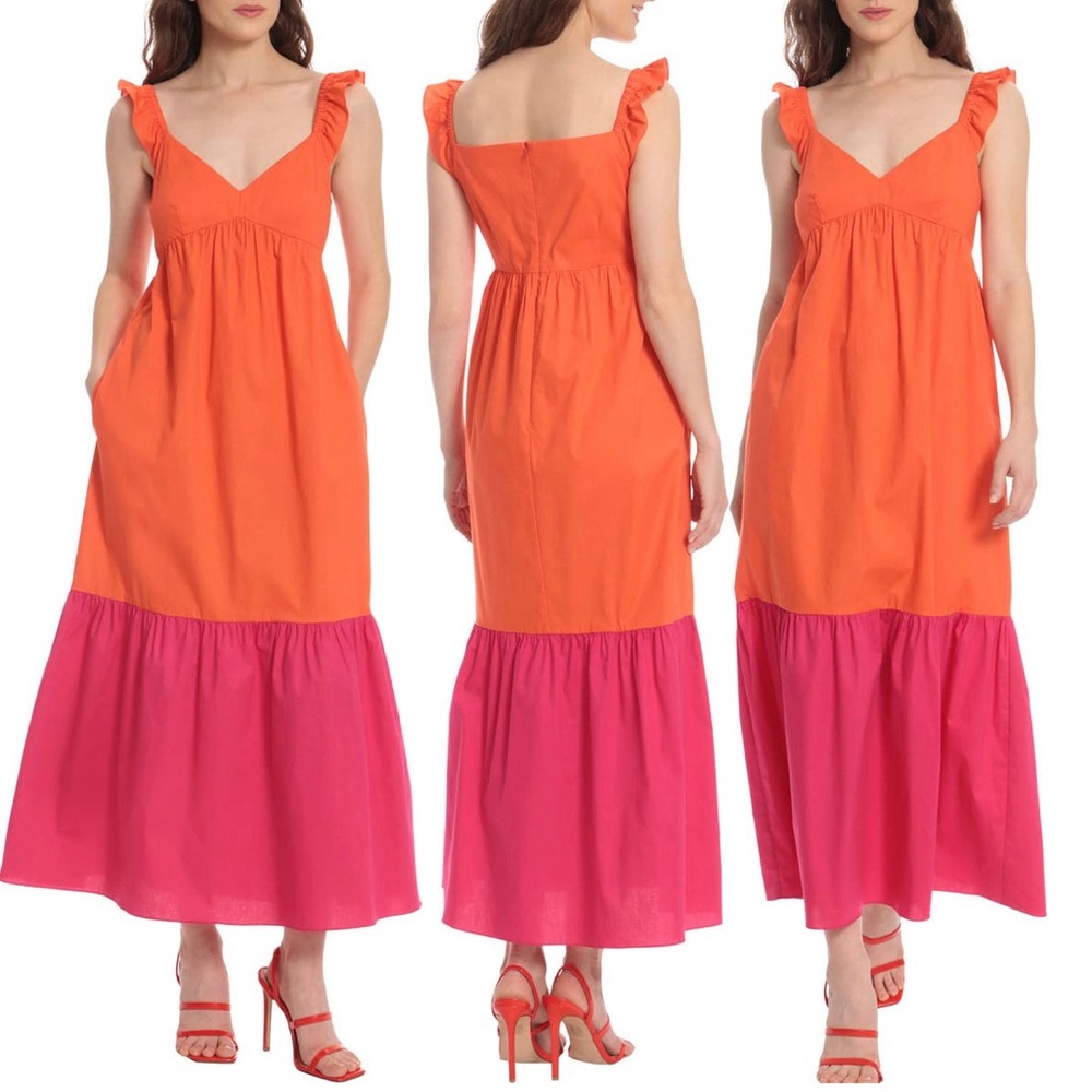 Color blocked maxi dress - worn once!